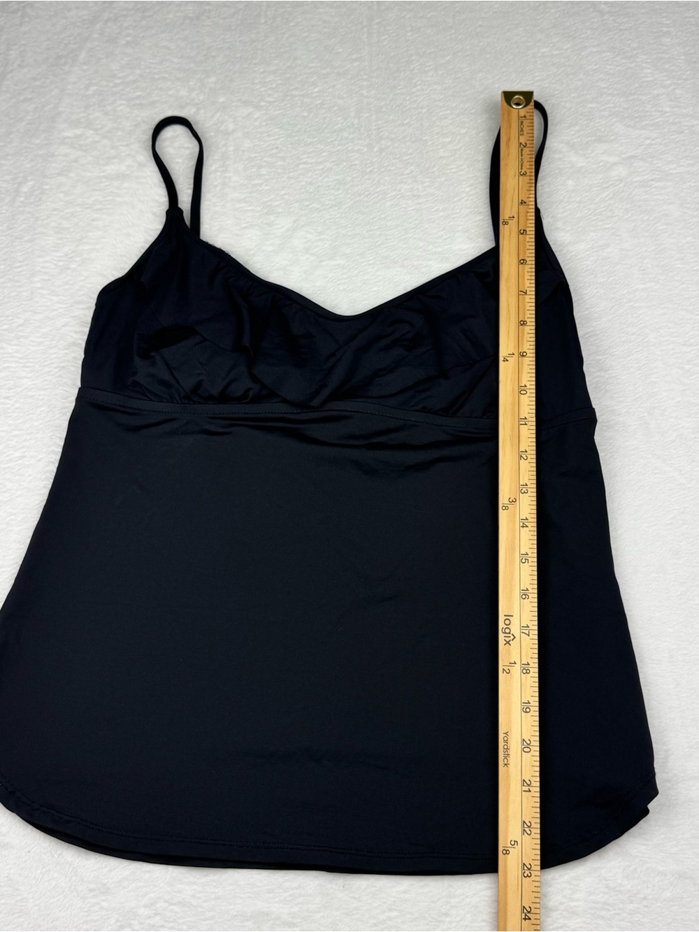Stylus tankini bathing suit top. Size L. Ties in the back. Excellent condition. - Picture 3 of 6